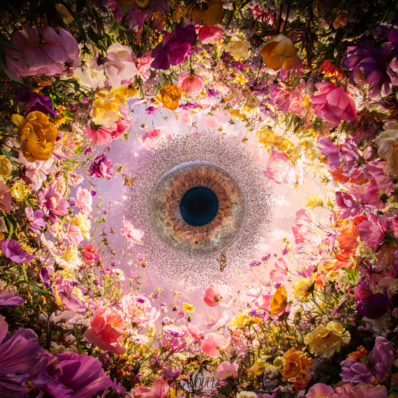 Photographie d’iris en macro avec rendu artistique