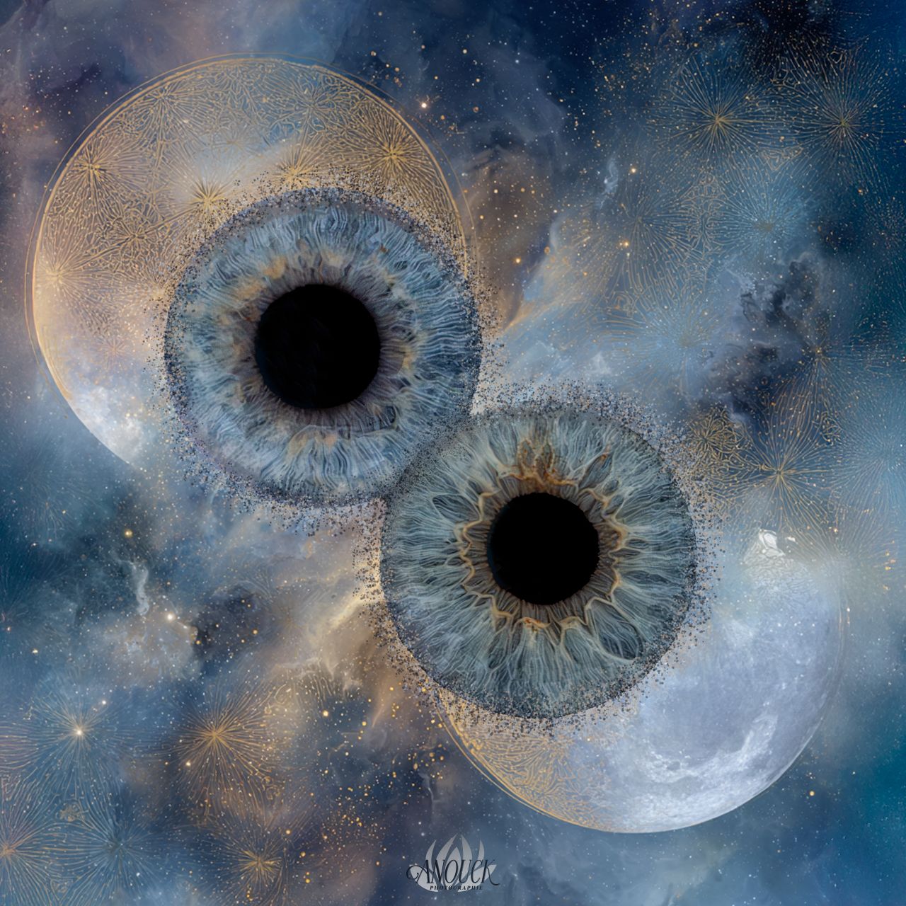 Photographie d’iris en macro avec rendu artistique