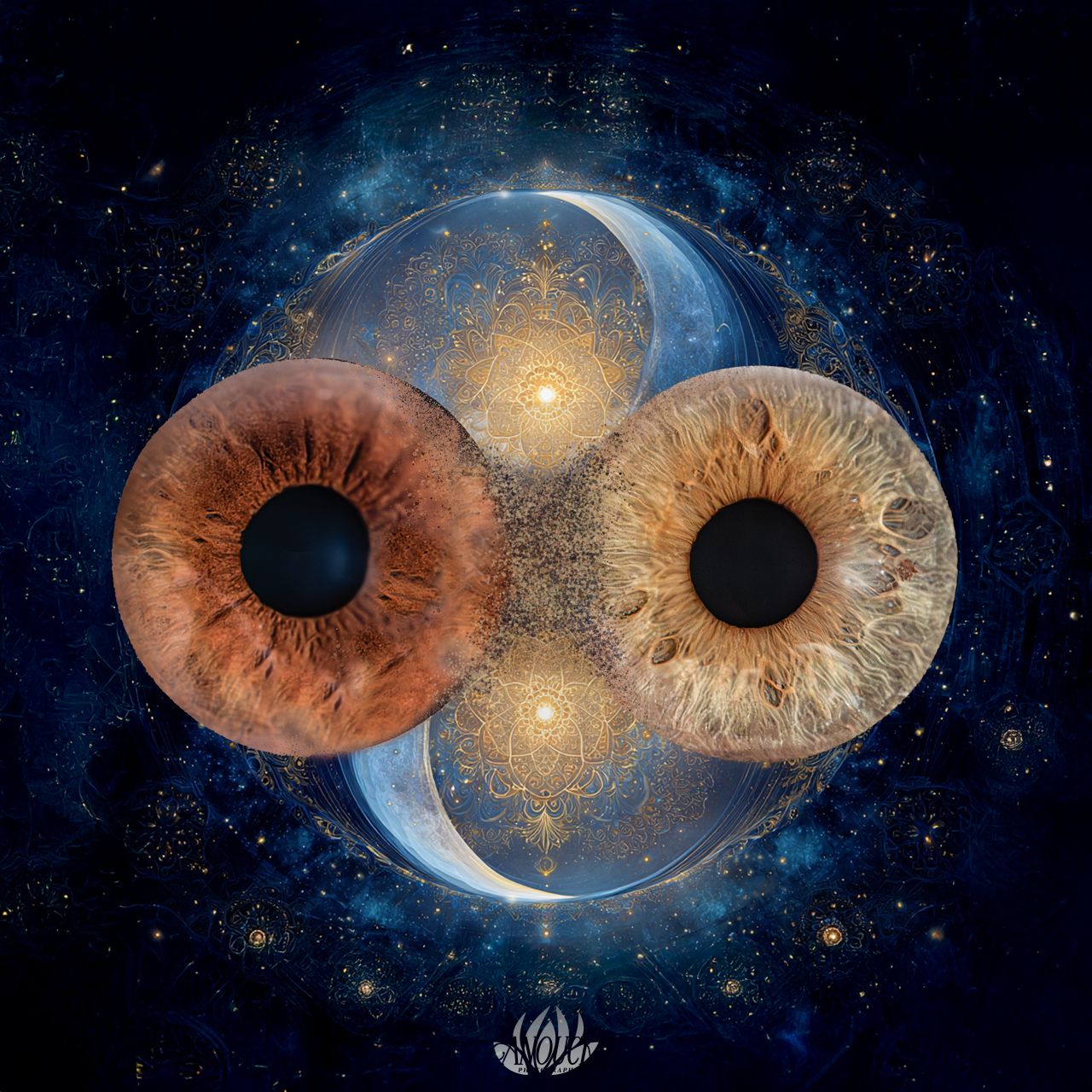 Œuvre artistique réalisée à partir d’une photographie d’iris